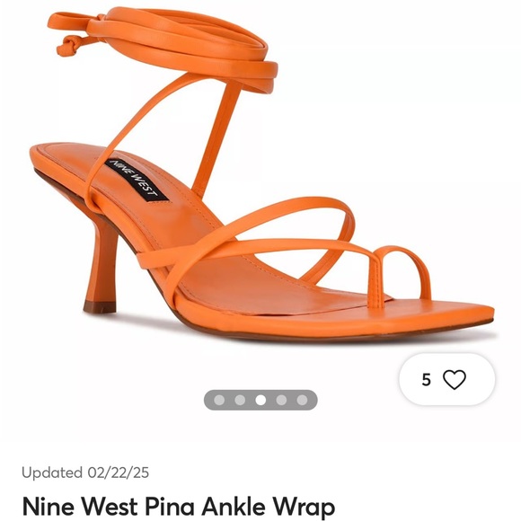 Nine West Orange Sandals Vibrant Strappy Design - Picture 7 of 14